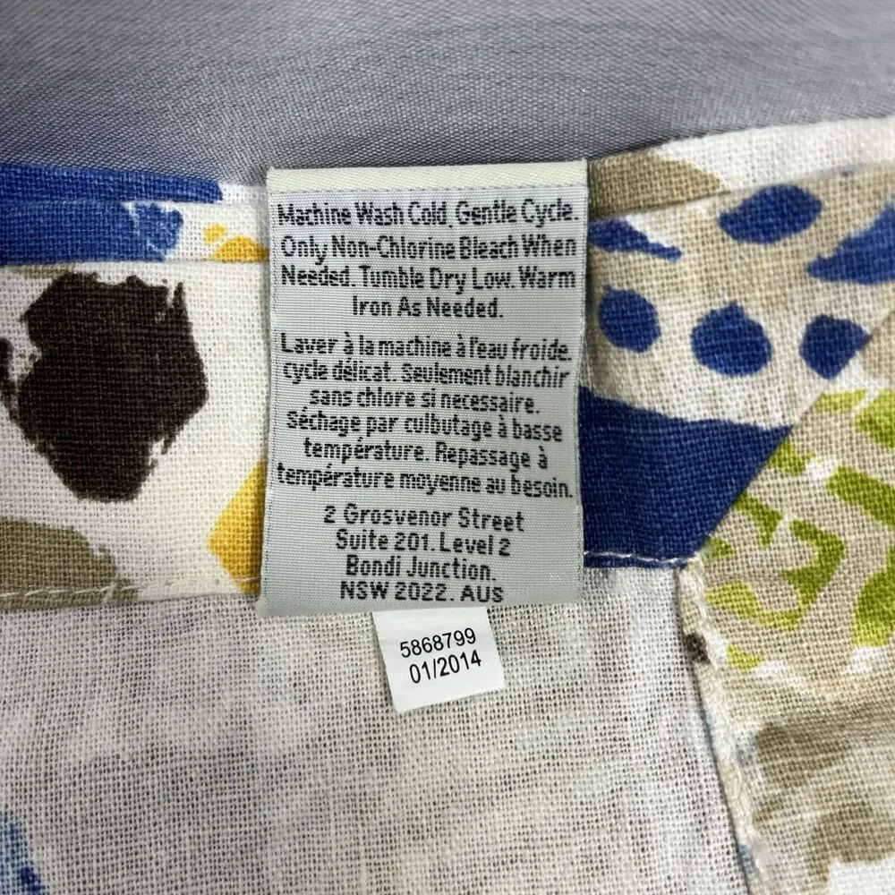 POTTERY BARN XL Rectangle Linen Floral Tropical Tablecloth 70